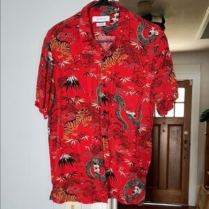Urban Outfitters Red Dragon Print Shirt